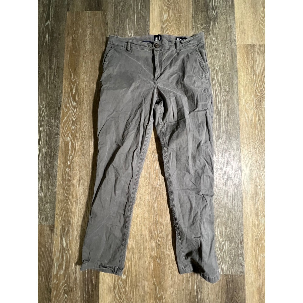 Gap Relaxed Girlfriend Pants Womens 8 Gray Chino Casual Trousers 2546